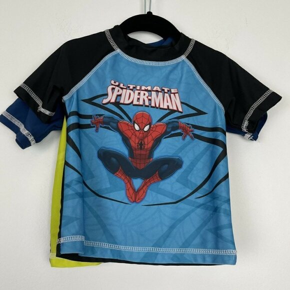 Toddler Swim Shirt Little Boys Spiderman and Pj Masks Size 2T - Picture 3 of 7